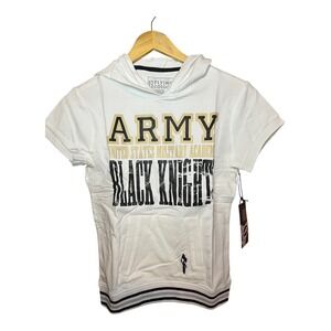 Flying Colors Army Black Knights US Military Academy Short Sleeve Hoodie White S